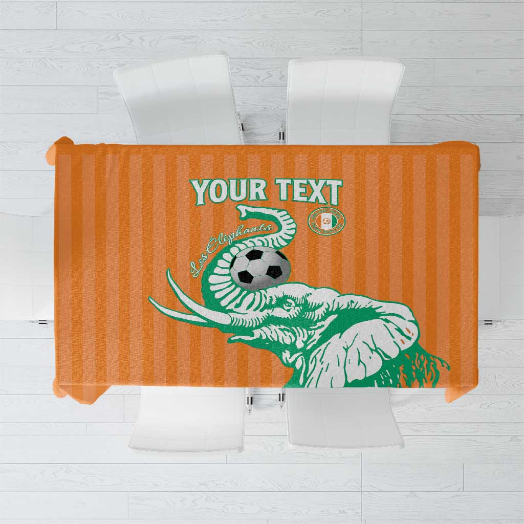 Custom Ivory Coast Football Tablecloth Come On Elephants