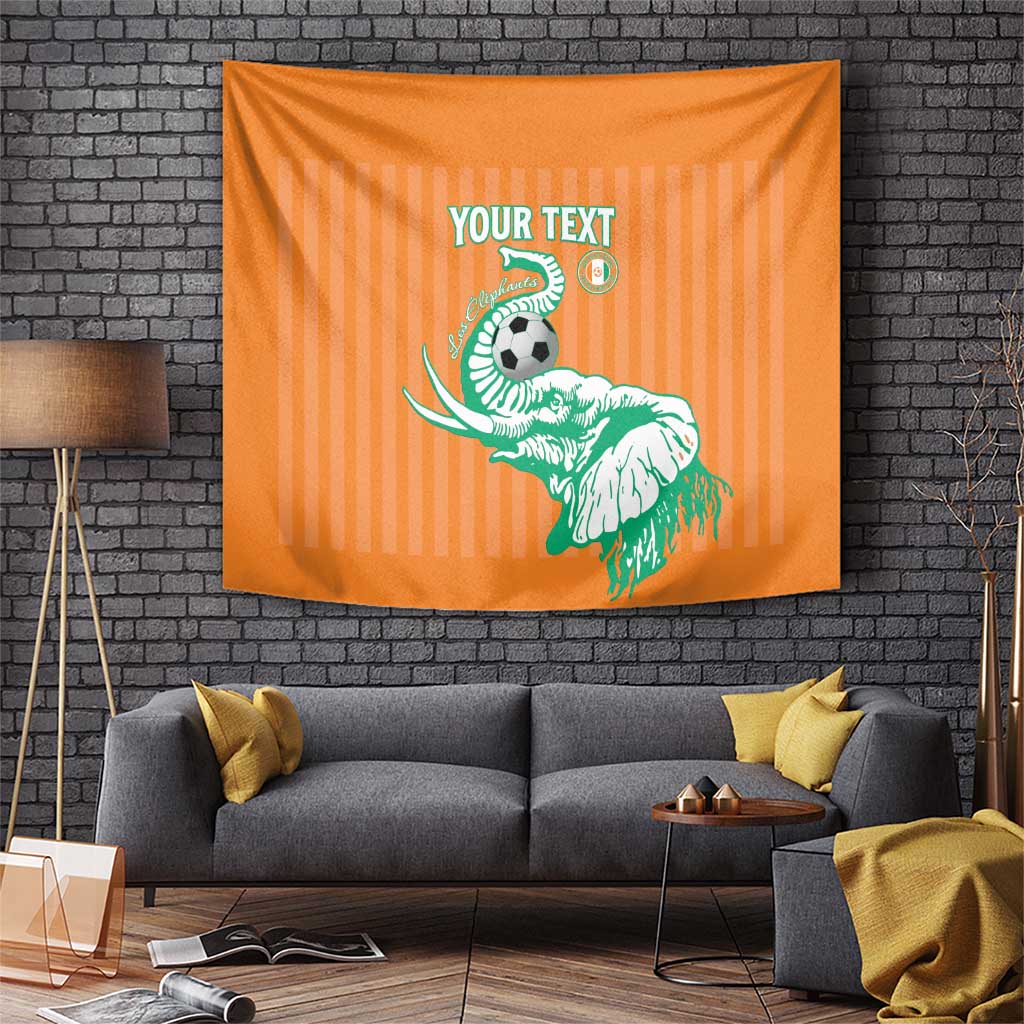 Custom Ivory Coast Football Tapestry Come On Elephants