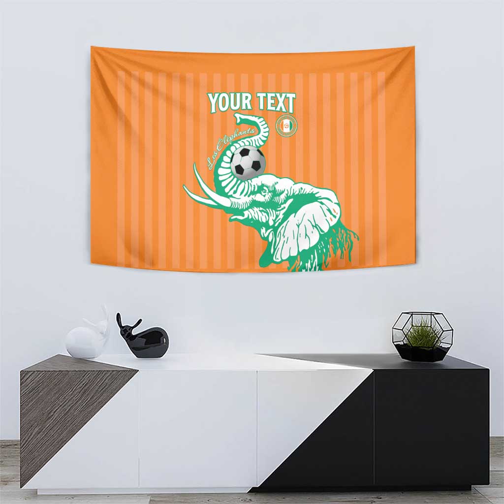 Custom Ivory Coast Football Tapestry Come On Elephants