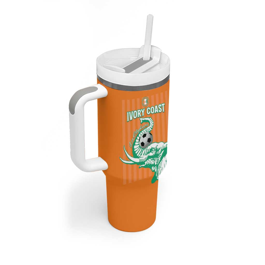Custom Ivory Coast Football Tumbler With Handle Come On Elephants