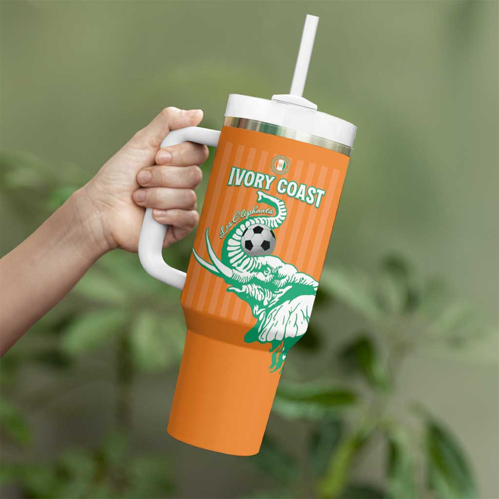 Custom Ivory Coast Football Tumbler With Handle Come On Elephants
