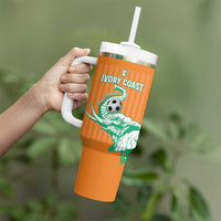 Custom Ivory Coast Football Tumbler With Handle Come On Elephants