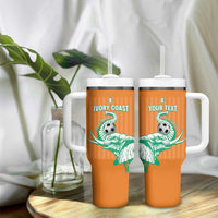 Custom Ivory Coast Football Tumbler With Handle Come On Elephants