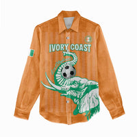 Custom Ivory Coast Football Women Casual Shirt Come On Elephants