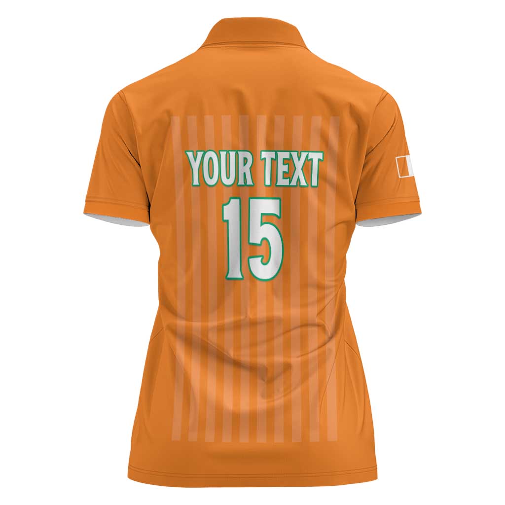 Custom Ivory Coast Football Women Polo Shirt Come On Elephants