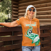 Custom Ivory Coast Football Women Polo Shirt Come On Elephants