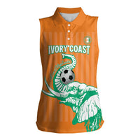Custom Ivory Coast Football Women Sleeveless Polo Shirt Come On Elephants
