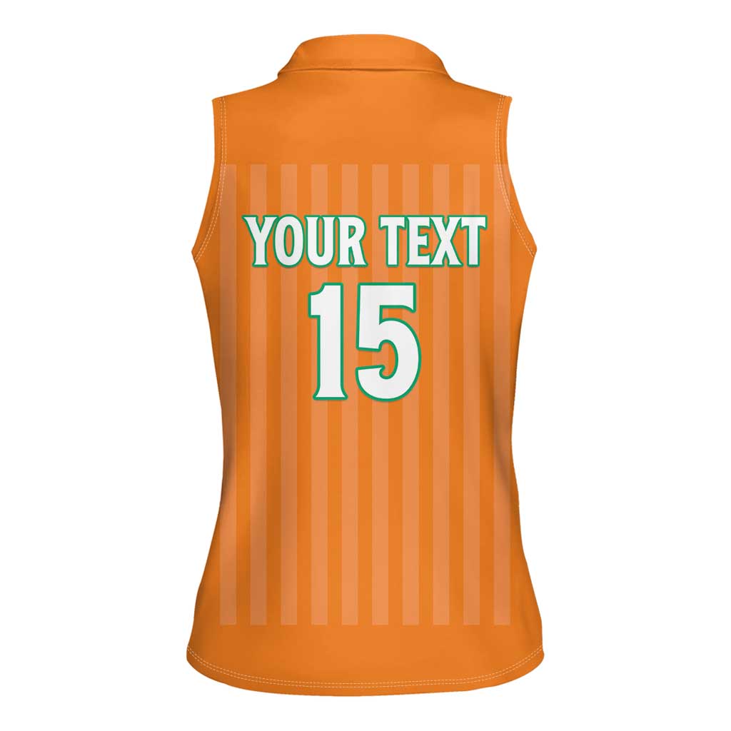 Custom Ivory Coast Football Women Sleeveless Polo Shirt Come On Elephants