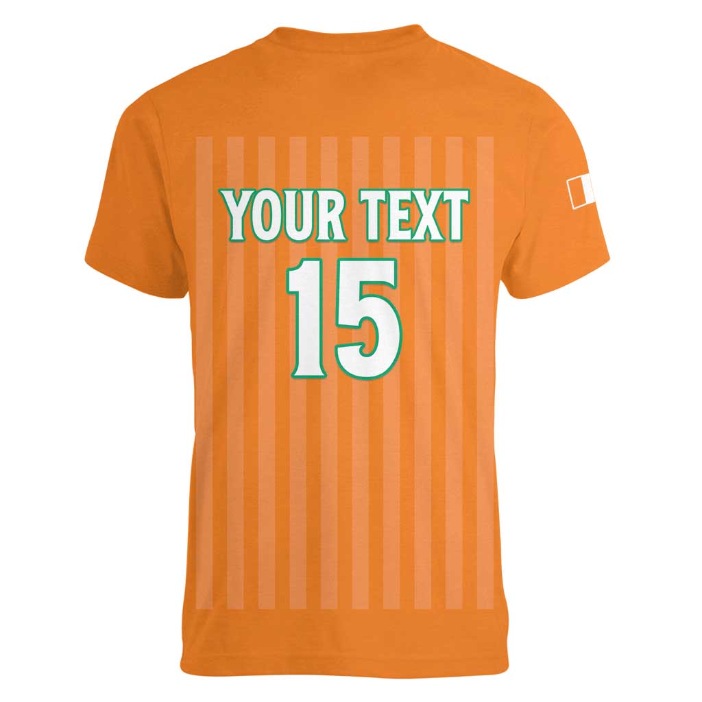 Custom Ivory Coast Football Women V-Neck T-Shirt Come On Elephants