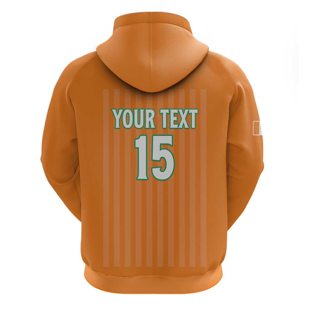 Custom Ivory Coast Football Zip Hoodie Come On Elephants