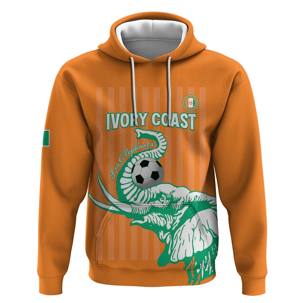 Custom Ivory Coast Football Zip Hoodie Come On Elephants