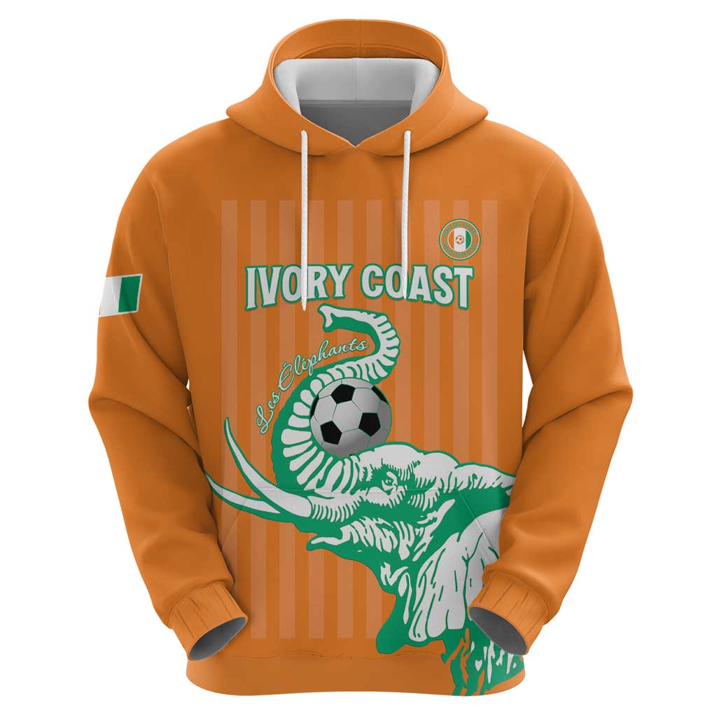 Custom Ivory Coast Football Zip Hoodie Come On Elephants