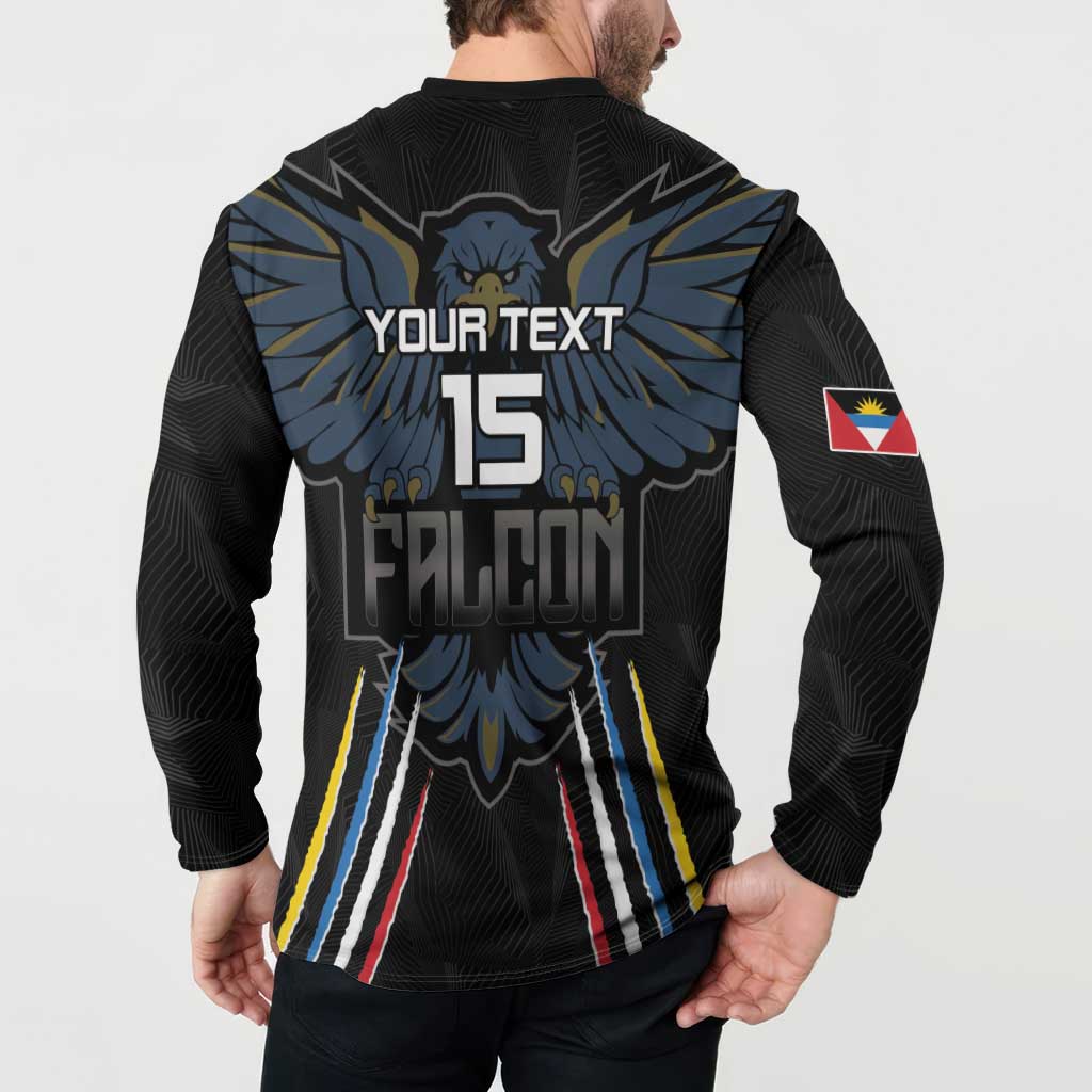 Custom Antigua and Barbuda Cricket Button Sweatshirt Come On Falcons