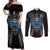 Custom Antigua and Barbuda Cricket Couples Matching Off Shoulder Maxi Dress and Long Sleeve Button Shirt Come On Falcons