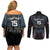 Custom Antigua and Barbuda Cricket Couples Matching Off Shoulder Short Dress and Long Sleeve Button Shirt Come On Falcons