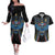 Custom Antigua and Barbuda Cricket Couples Matching Off The Shoulder Long Sleeve Dress and Hawaiian Shirt Come On Falcons