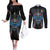 Custom Antigua and Barbuda Cricket Couples Matching Off The Shoulder Long Sleeve Dress and Long Sleeve Button Shirt Come On Falcons