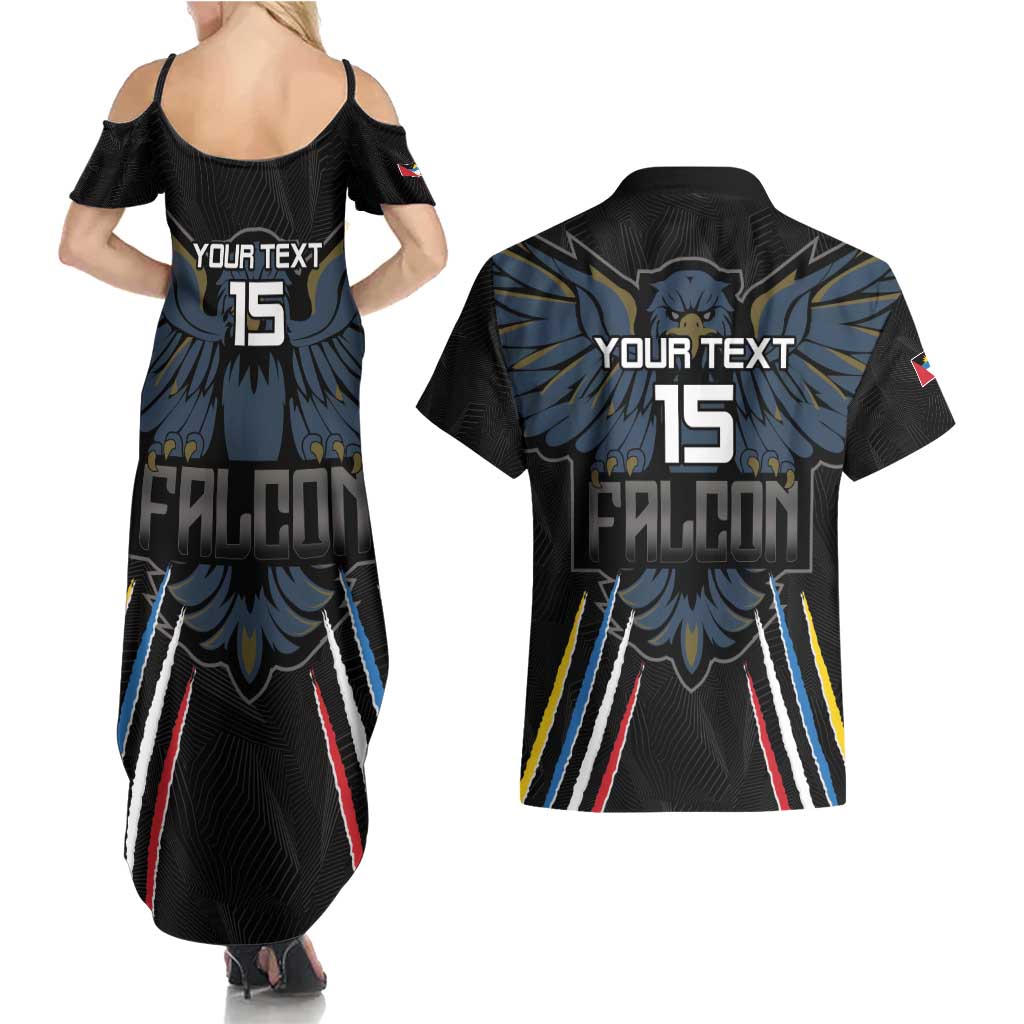 Custom Antigua and Barbuda Cricket Couples Matching Summer Maxi Dress and Hawaiian Shirt Come On Falcons