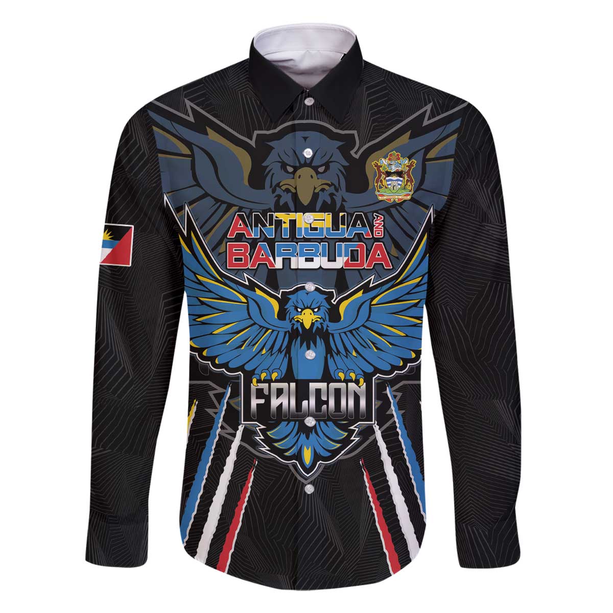 Custom Antigua and Barbuda Cricket Family Matching Off The Shoulder Long Sleeve Dress and Hawaiian Shirt Come On Falcons