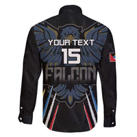 Custom Antigua and Barbuda Cricket Family Matching Off The Shoulder Long Sleeve Dress and Hawaiian Shirt Come On Falcons