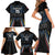 Custom Antigua and Barbuda Cricket Family Matching Short Sleeve Bodycon Dress and Hawaiian Shirt Come On Falcons