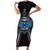 Custom Antigua and Barbuda Cricket Family Matching Short Sleeve Bodycon Dress and Hawaiian Shirt Come On Falcons