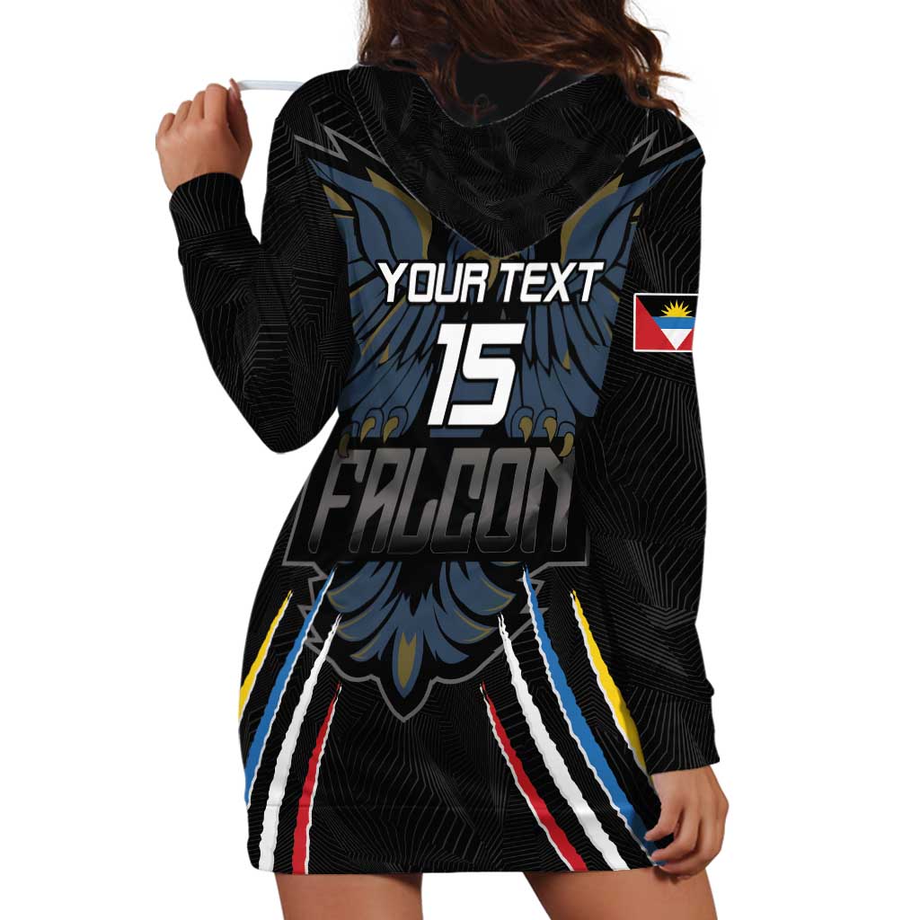 Custom Antigua and Barbuda Cricket Hoodie Dress Come On Falcons