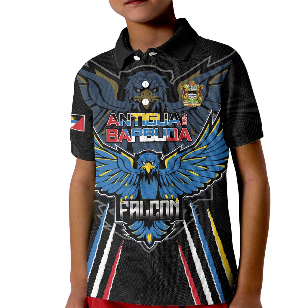 Custom Antigua and Barbuda Cricket Kid Polo Shirt Come On Falcons