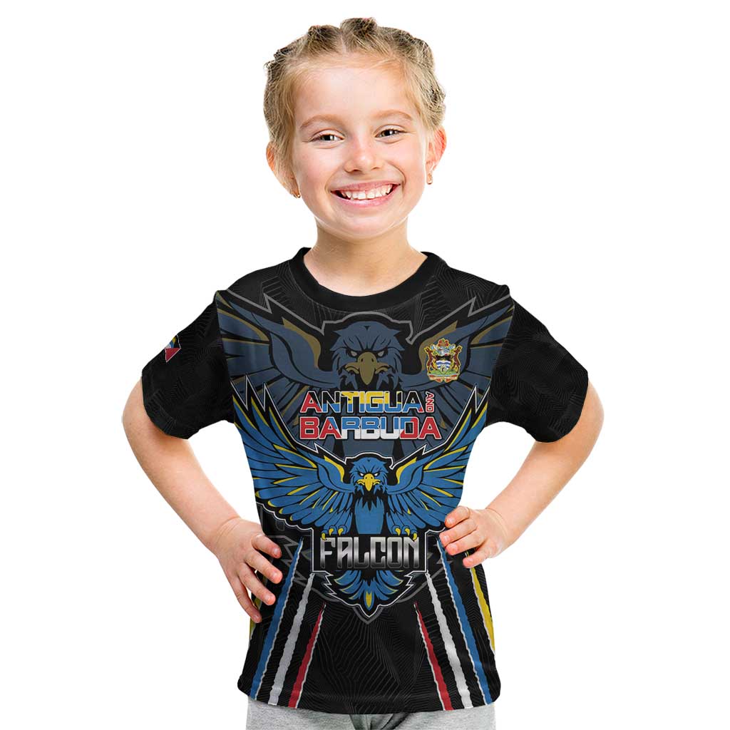Custom Antigua and Barbuda Cricket Kid T Shirt Come On Falcons