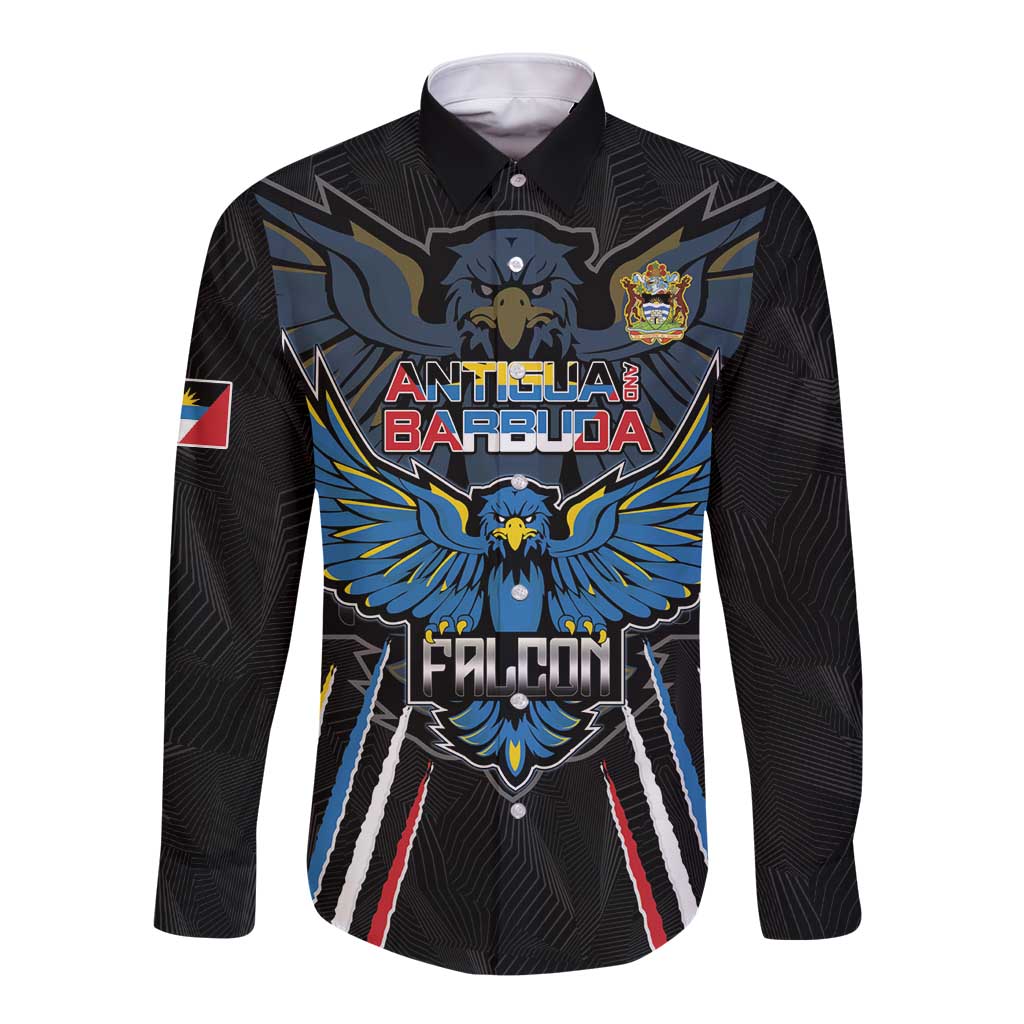 Custom Antigua and Barbuda Cricket Long Sleeve Button Shirt Come On Falcons