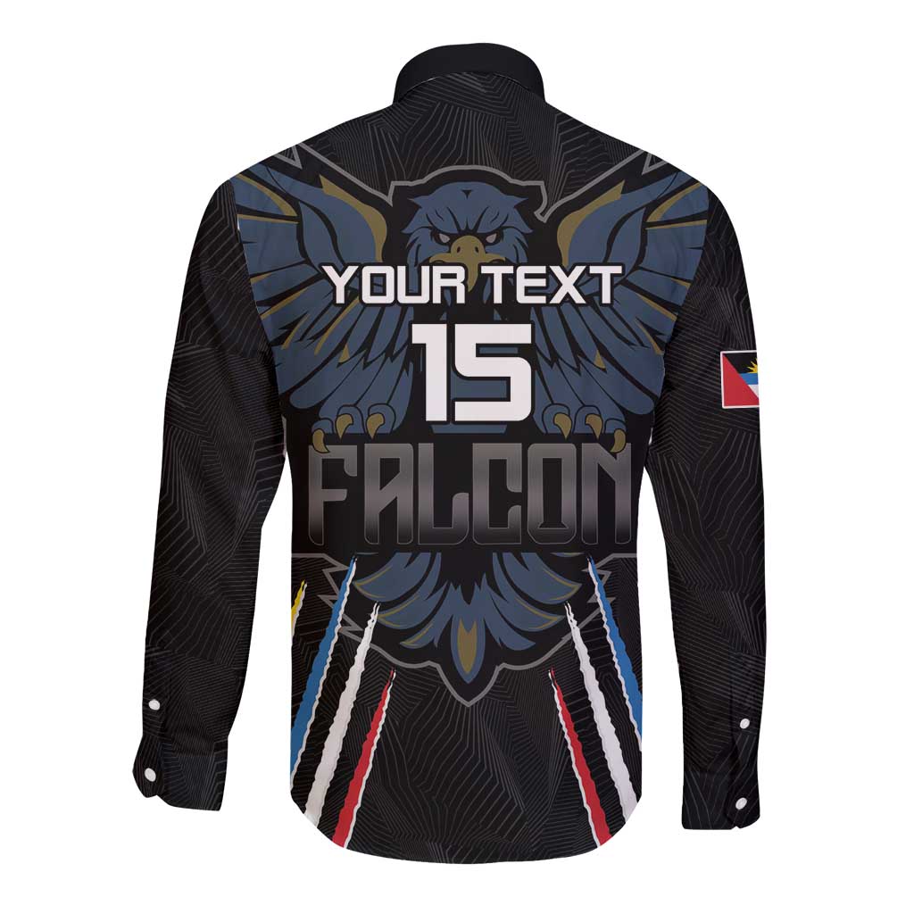 Custom Antigua and Barbuda Cricket Long Sleeve Button Shirt Come On Falcons