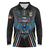 Custom Antigua and Barbuda Cricket Long Sleeve Polo Shirt Come On Falcons