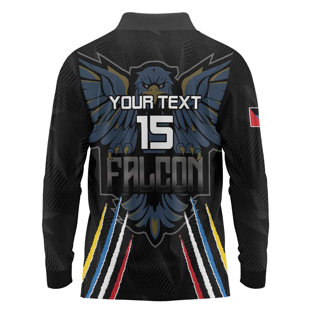 Custom Antigua and Barbuda Cricket Long Sleeve Polo Shirt Come On Falcons