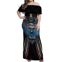 Custom Antigua and Barbuda Cricket Off Shoulder Maxi Dress Come On Falcons