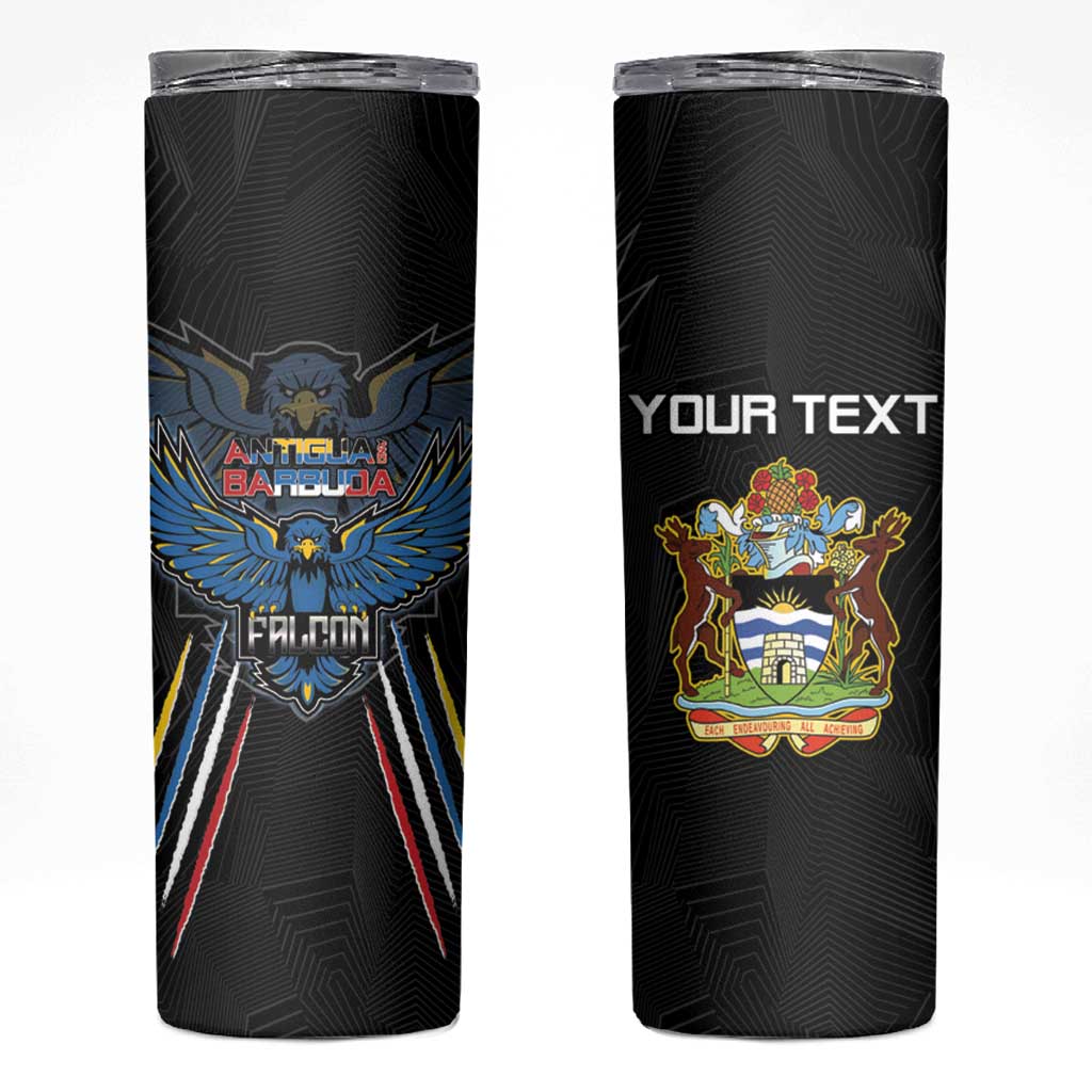 Custom Antigua and Barbuda Cricket Skinny Tumbler Come On Falcons
