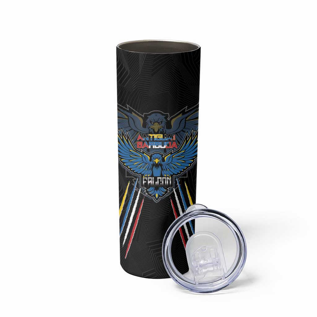 Custom Antigua and Barbuda Cricket Skinny Tumbler Come On Falcons
