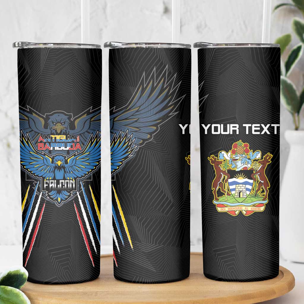 Custom Antigua and Barbuda Cricket Skinny Tumbler Come On Falcons
