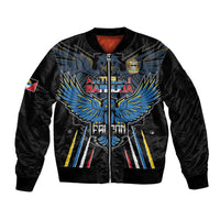 Custom Antigua and Barbuda Cricket Sleeve Zip Bomber Jacket Come On Falcons
