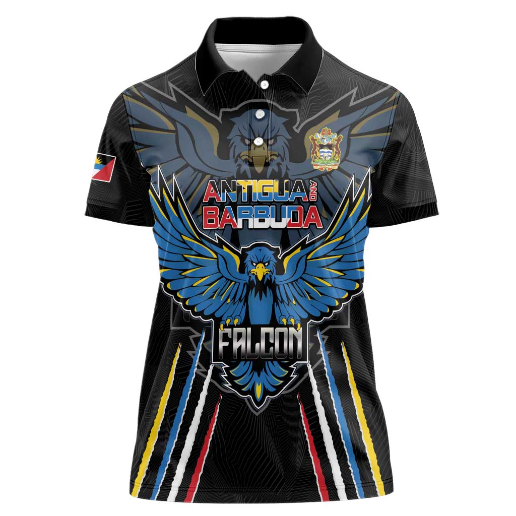 Custom Antigua and Barbuda Cricket Women Polo Shirt Come On Falcons
