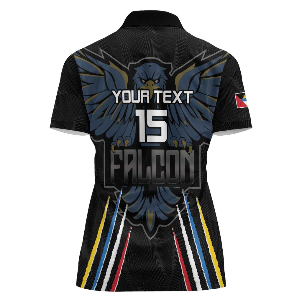 Custom Antigua and Barbuda Cricket Women Polo Shirt Come On Falcons