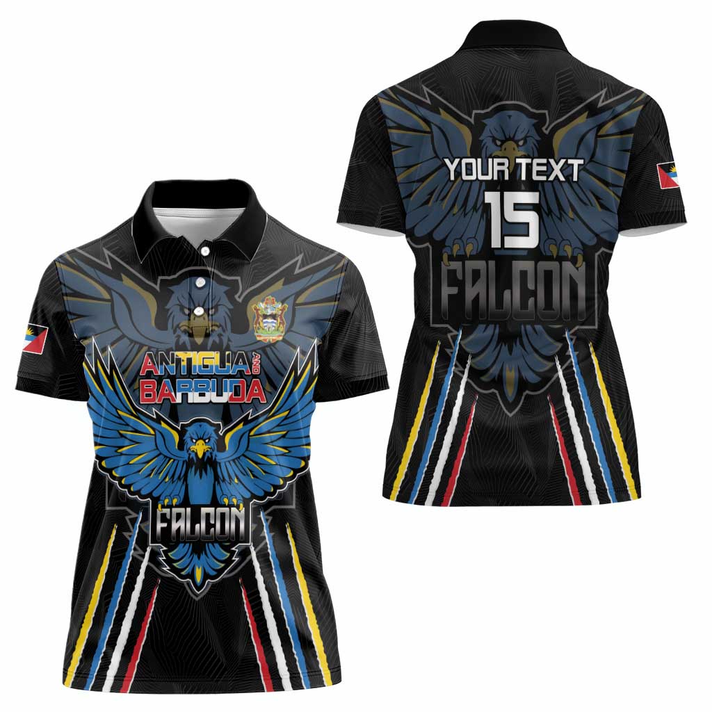 Custom Antigua and Barbuda Cricket Women Polo Shirt Come On Falcons