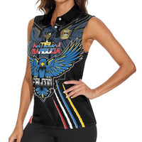Custom Antigua and Barbuda Cricket Women Sleeveless Polo Shirt Come On Falcons