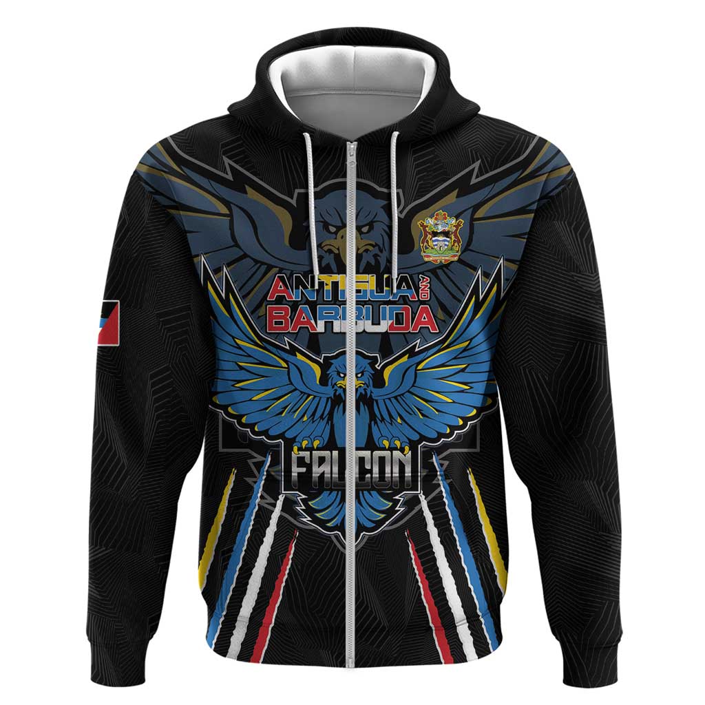 Custom Antigua and Barbuda Cricket Zip Hoodie Come On Falcons