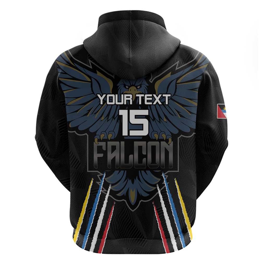 Custom Antigua and Barbuda Cricket Zip Hoodie Come On Falcons