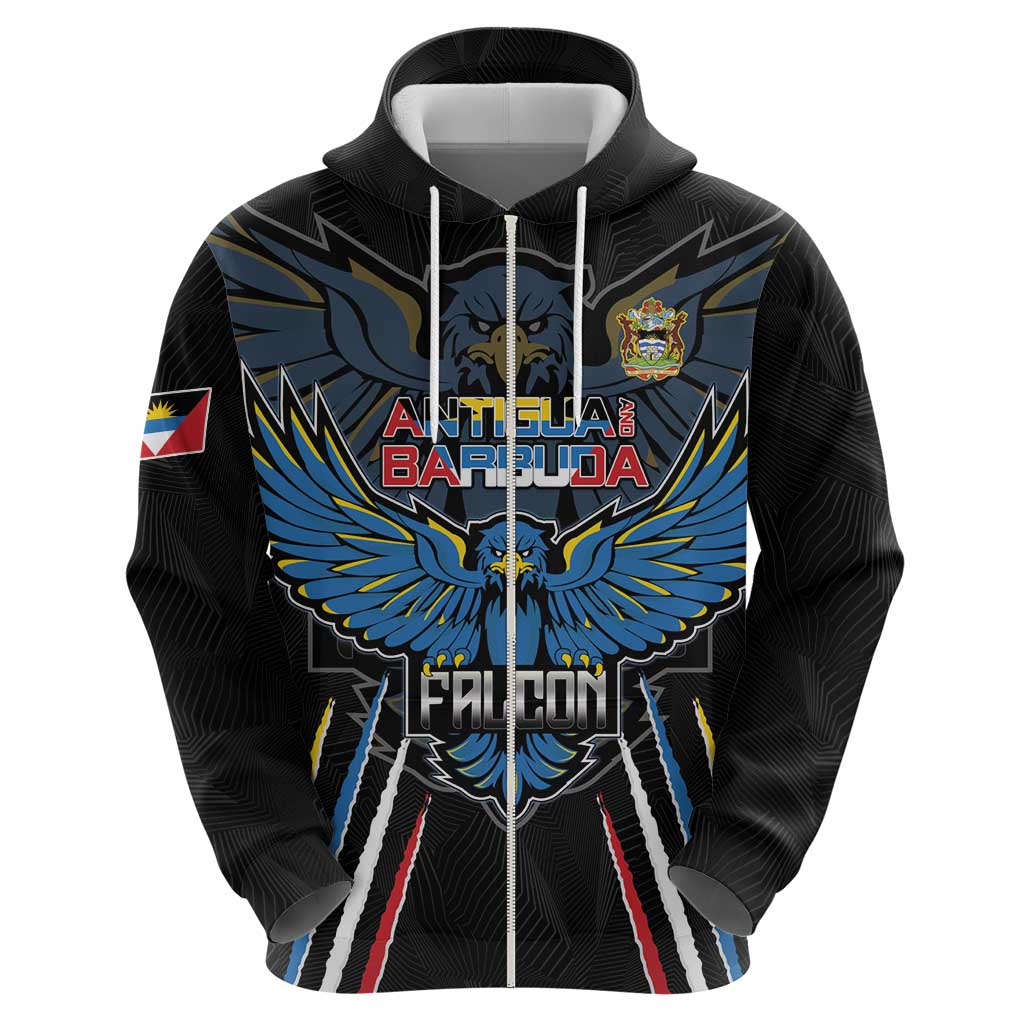 Custom Antigua and Barbuda Cricket Zip Hoodie Come On Falcons