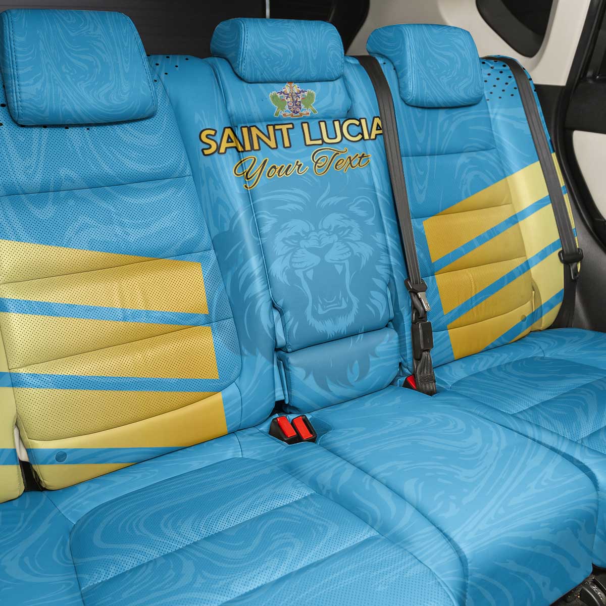 Custom Saint Lucia Cricket Back Car Seat Cover Go Beinspired
