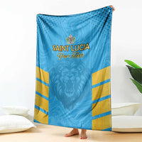 Custom Saint Lucia Cricket Blanket Go Beinspired