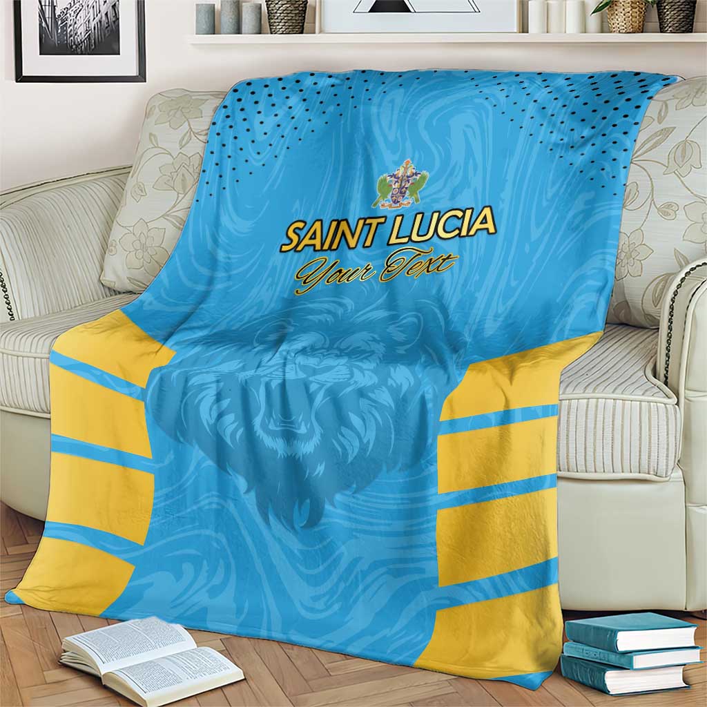 Custom Saint Lucia Cricket Blanket Go Beinspired