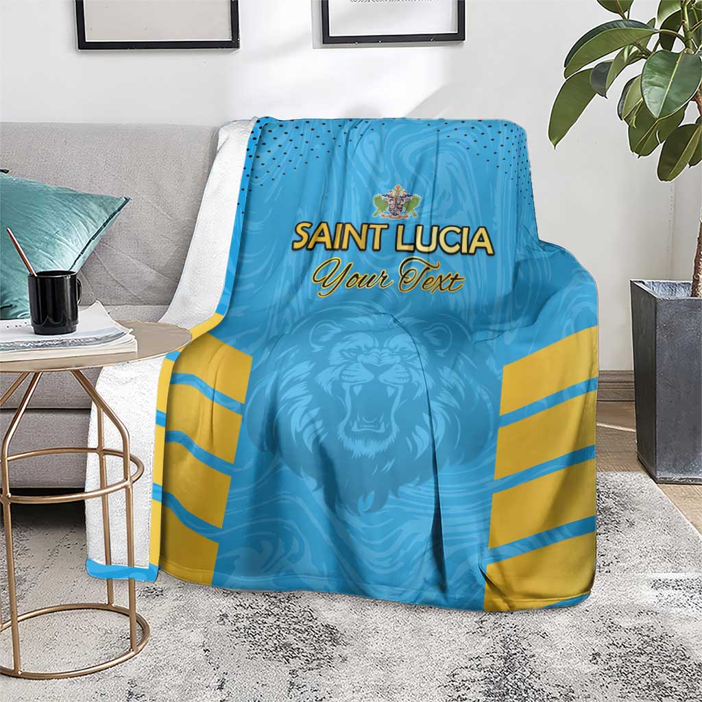 Custom Saint Lucia Cricket Blanket Go Beinspired