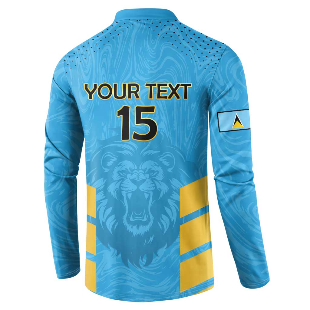 Custom Saint Lucia Cricket Button Sweatshirt Go Beinspired